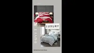 Luxe Embroidery #Duvetset Egyptian Cotton King/Queen 6Pcs  
