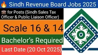 SRB Jobs 2025 | Sindh Revenue Board Latest Vacancies | Apply Online Before 20 Oct | IBA Test Details