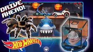 Try to Play Drive Ahead with Roaches and Spiders on Your Head | Gaming Garage | @HotWheels