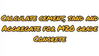 How to calculate cement sand and aggregate quantity in concrete | material quantity calculation |