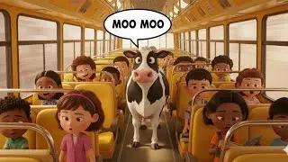 The Wheels on the Bus with Animals | Nursery Rhyme for Kids 🎵