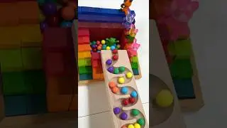 Marble Run ASMR ☆ HABA Wave Slope, colorful holes🌈 #shorts #marblerun @marblerunone