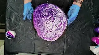 Violet and Magenta Fluid Art - Paint Pouring - Beautiful Cells.
