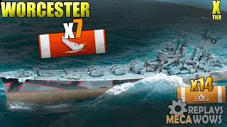 Worcester 7 Kills & 154k Damage | World of Warships Gameplay 4k