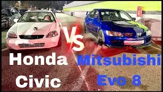 Mitsubishi Evo Vs Turbo Honda Civic at That Racing Channel track event