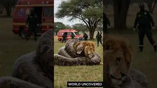 What Happens When a Python Takes on a Lion? #shorts