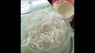 Shredded young coconut meat for coconut mix fruit salad #shorts #youtubeshorts #satisfying #viral