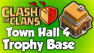 Clash of Clans Town Hall 4 Defense (CoC TH4) BEST Trophy Base Layout Defense Strategy