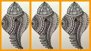 Mandala Art For Beginners | Seashell Mandala Art | Zentangle Mandala Art | Relaxing Doodle Art