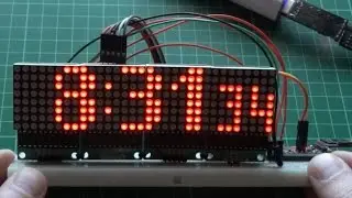Arduino and MAX7219 LED Matrix clock and thermometer