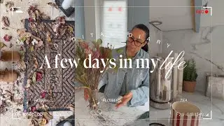 ✨A Cozy Fall Day| Dog Bath, Popcorn, Movie Night, Nails, Floral Arranging & Shopping Haul