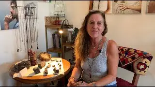Anna Michielan explaining about the Collection of Raw Black Tourmaline and Her Favorite Pieces