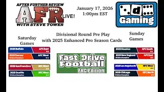 AFR Presents: Fast Drive Football FAC Edition by 3d6 Gaming. Divisional Round Pre Play 2025 Pro Set