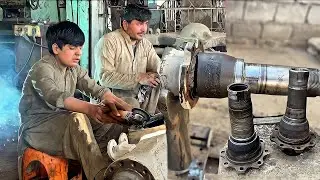 How dumper truck wheel Axle  housing broken due to  overloading ||replacement to new rear wheel ||