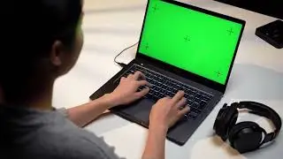 Top-Down Developer Coding Shot | Laptop Green Screen Dark Mode 4K