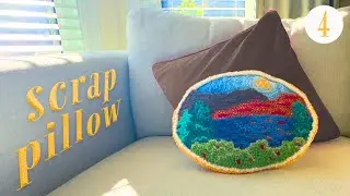 lake view punch needle pillow (made from my yarn scraps!) ✴︎ destash diaries
