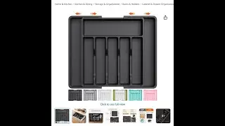Lifewit Large Silverware Drawer Organizer, Expandable Utensil Tray for Kitchen, BPA Free Flatware