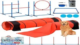 VEVOR Dog Agility Training Equipment 7 PCS Set Upgrade w Adjustable High