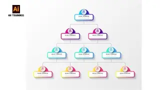 How to create organizational chart in Illustrator / Hierarchy Chart / Adobe Illustrator Tutorial