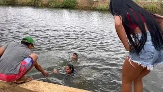 FOMOS PESCAR E JOGUEI AMANDA NO RIO