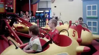 George rides on The Rocket Ship Ride at Butlins Bognor Regis