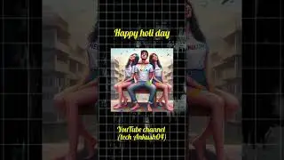 3 Friends Happy Holi day Ai Photo editing Bing image creator New Tutorial