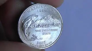 Coin of USA quarter dollar 2007 (WASHINGTON)/Монета США 25 центов 2007 год (Вашингтон)
