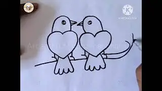 How to Draw Love Birds // Chidiya ka Chitra // Bird Drawing Easy