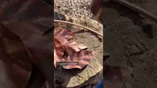 Copper bird bath made with hammering
