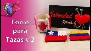 FORRO para TAZAS # 2 con Banderas en Crochet