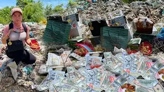 Amazing Lucky girl Found A lot Money $ and good thing at Trash Place - treasure found