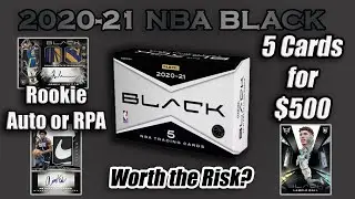 2020-21 NBA BLACK Hobby Box - 5 Cards for $500! Rookie Auto or RPA Guaranteed!