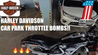 Harley Davidson Fatboy 114 Eliminator 300 Parking lot throttle bombs
