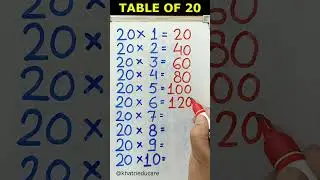 Table of 20, 20 ka pahada, Basic Maths #shorts #viral
