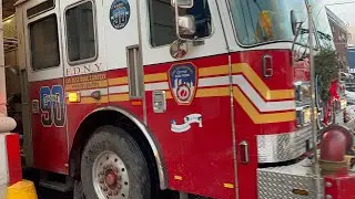 FDNY Engine 90 responding to a wires down call