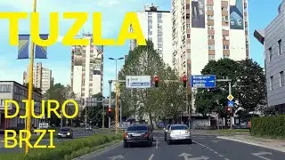 Тузла, вождение автомобиля по городу, улицы Рударска, Кулина бана, Маршала Тита, май 2023 г.