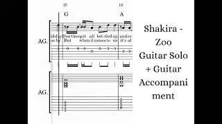 Shakira - Zoo | Guitar Duet Music