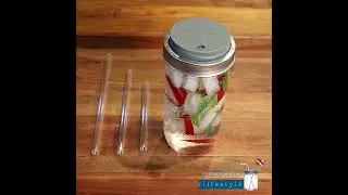 Silicone Straw Hole Lids with Stainless Steel (Rust Proof) Bands and Glass Straws