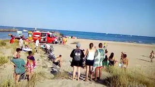 Intervention Du DRAGON34 arrêt Cardiaque Personne agêe Plage Cap d'Agde