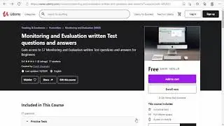Monitoring and Evaluation Written Test Questions and Answers | Udemy Online Course 2021