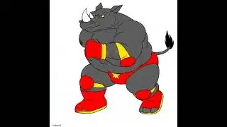 John Black Rhino  #animal #wrestling #anthro