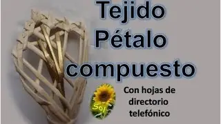 Tejido pétalo compuesto cestería con papel periódico -  basketry with newspaper