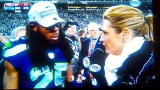 Richard Sherman FAIL live on postgame interview! !