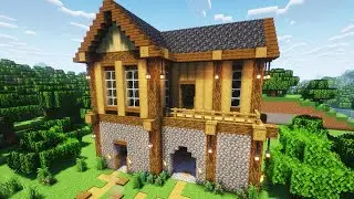 Minecraft: How to Build a oak big House I Relaxing House Tutorial