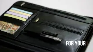 Wundermax Zipper iPad Padfolio, Leather Business Portfolio Organizer, Men & Women, Free Notebook