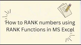 RANK in MS excel | RANK | RANK.EQ | RANK.AVG | PERCENTRANK.INC | Microsoft MS Excel formula Tutorial