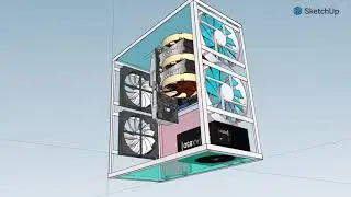 Custom made PC case modding - aluminium profile - SketchUp PROJECT