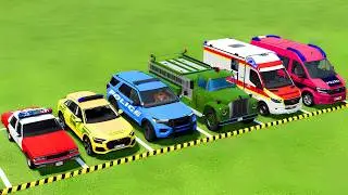 POLICE CARS, FIRE DEPARTMENT, AMBULANCE VEHICLES TRANSPORTING WITH MAN TRUCKS ! Farming Simulator 25