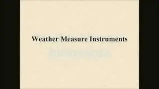 Weather Measuring Instruments