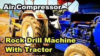 Air Compressor Rock Drill Machine With Tractor Mounted